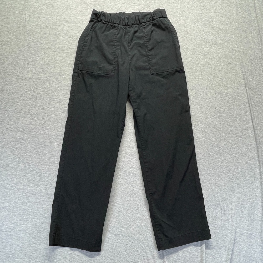 Gap Off Duty Khakis Pants Women's XS Black Patch Pockets Workwear Straight Leg